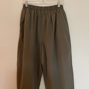 ESKANDAR Pants Cotton Elastic Waist Pockets PullOn